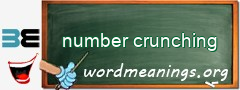 WordMeaning blackboard for number crunching